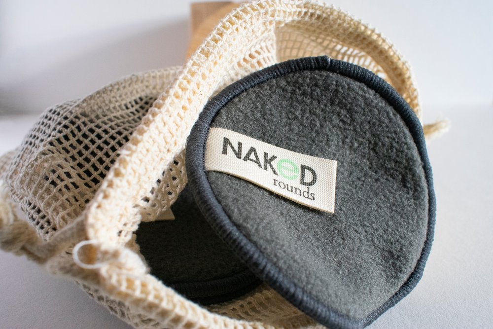 NakedRounds - Reusable Bamboo Charcoal Makeup Remover Pads